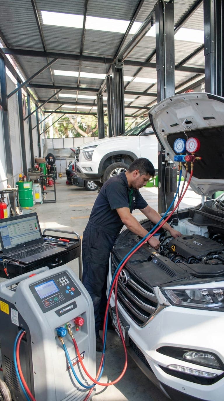 Diagnóstico computarizado con tablet en vehículo